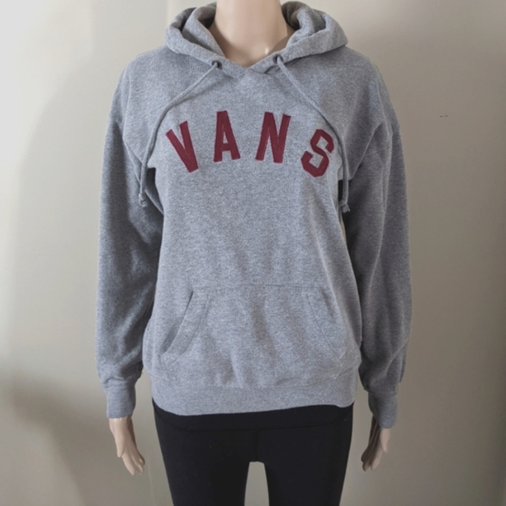 Vans embroidered grey hoodie, men's xs